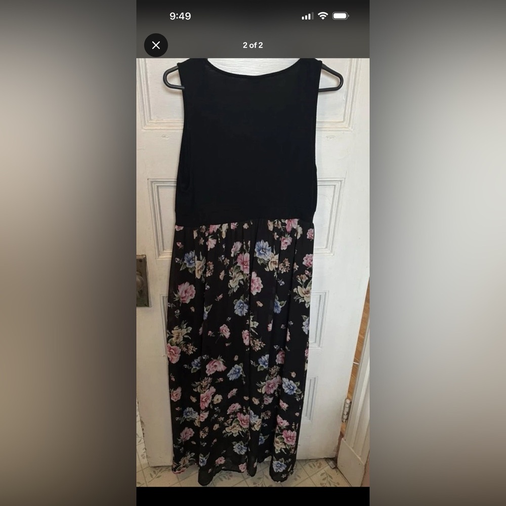 Torrid 1X Maxi Dress Floral Thank Sleeveless Chiffon Boho Sun Garden Party Scoop